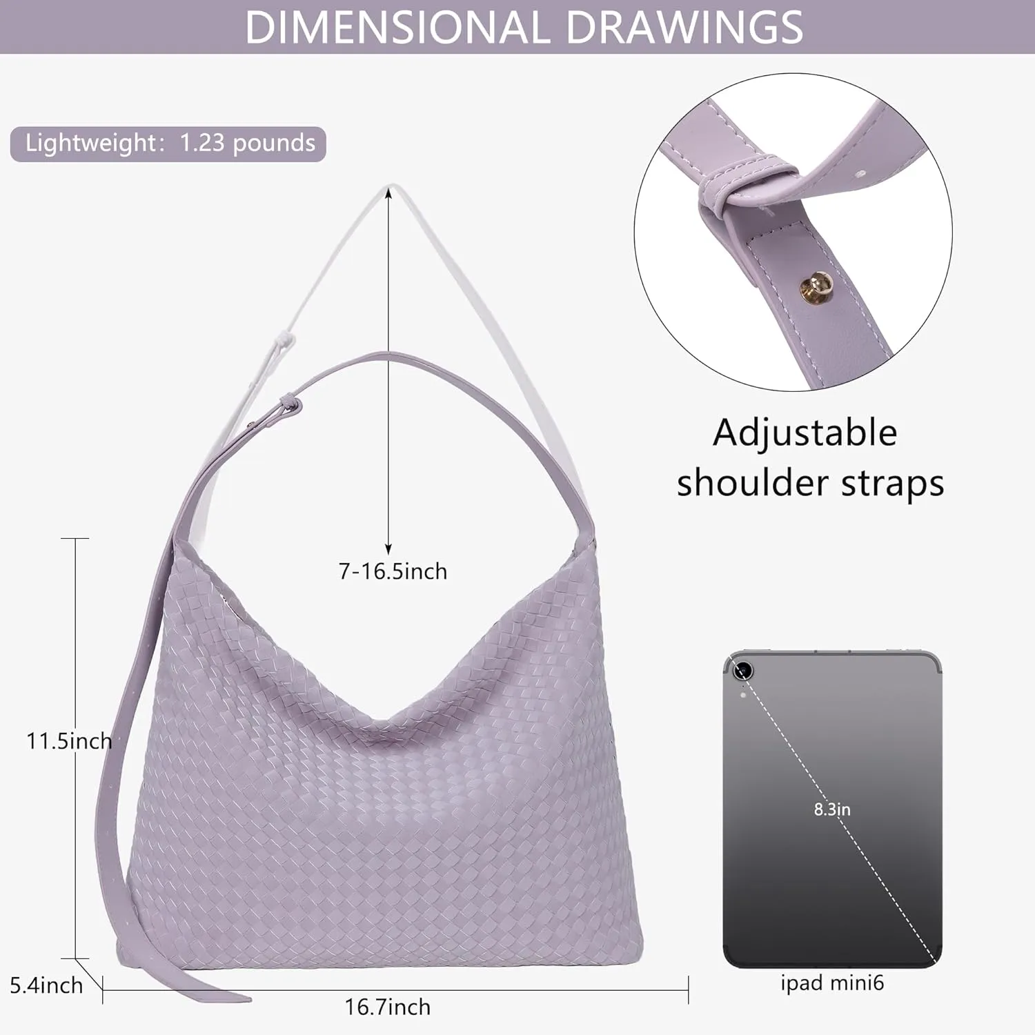 Woven Bag for Women, Vegan Leather Tote Bags Large Hobo Purses for Women Handmade Shoulder Bag with Adjustable Strap