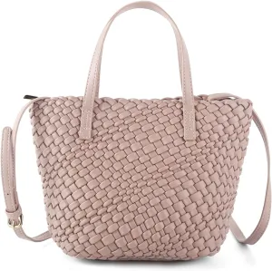 Woven Bags for Women Tote Hobo Shoulder Crossbody Bags PU Leather Handwoven Purse Summer Beach Travel Handbag
