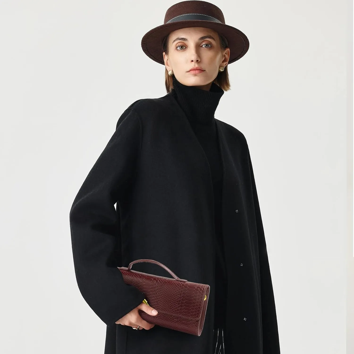 Woven Clutch Purses for Women, Leather Evening Bag Shoulder Handbag Formal Satchel Crossbody Purse Party Bag
