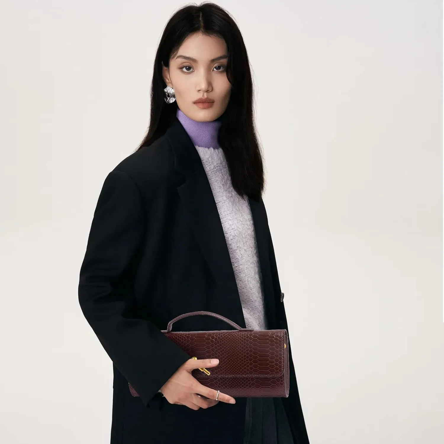 Woven Clutch Purses for Women, Leather Evening Bag Shoulder Handbag Formal Satchel Crossbody Purse Party Bag