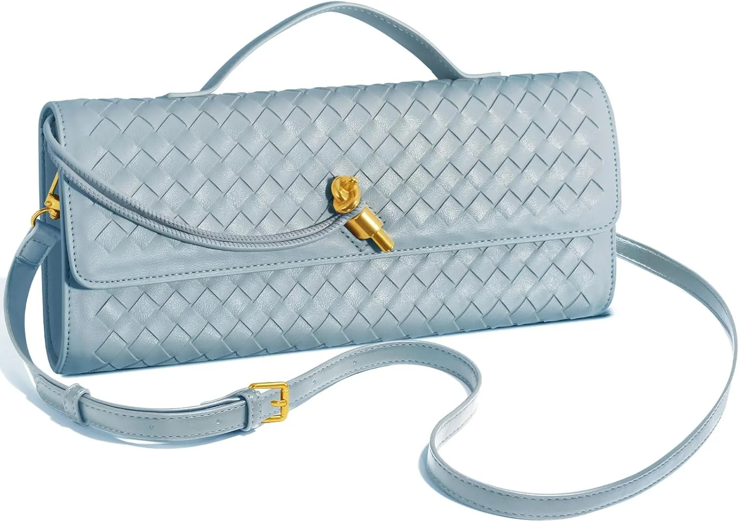 Woven Clutch Purses for Women, Leather Evening Bag Shoulder Handbag Formal Satchel Crossbody Purse Party Bag