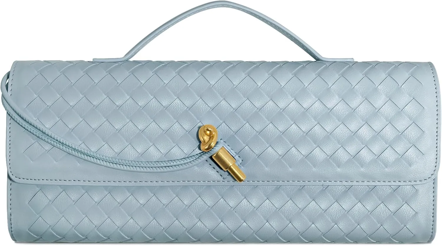 Woven Clutch Purses for Women, Leather Evening Bag Shoulder Handbag Formal Satchel Crossbody Purse Party Bag