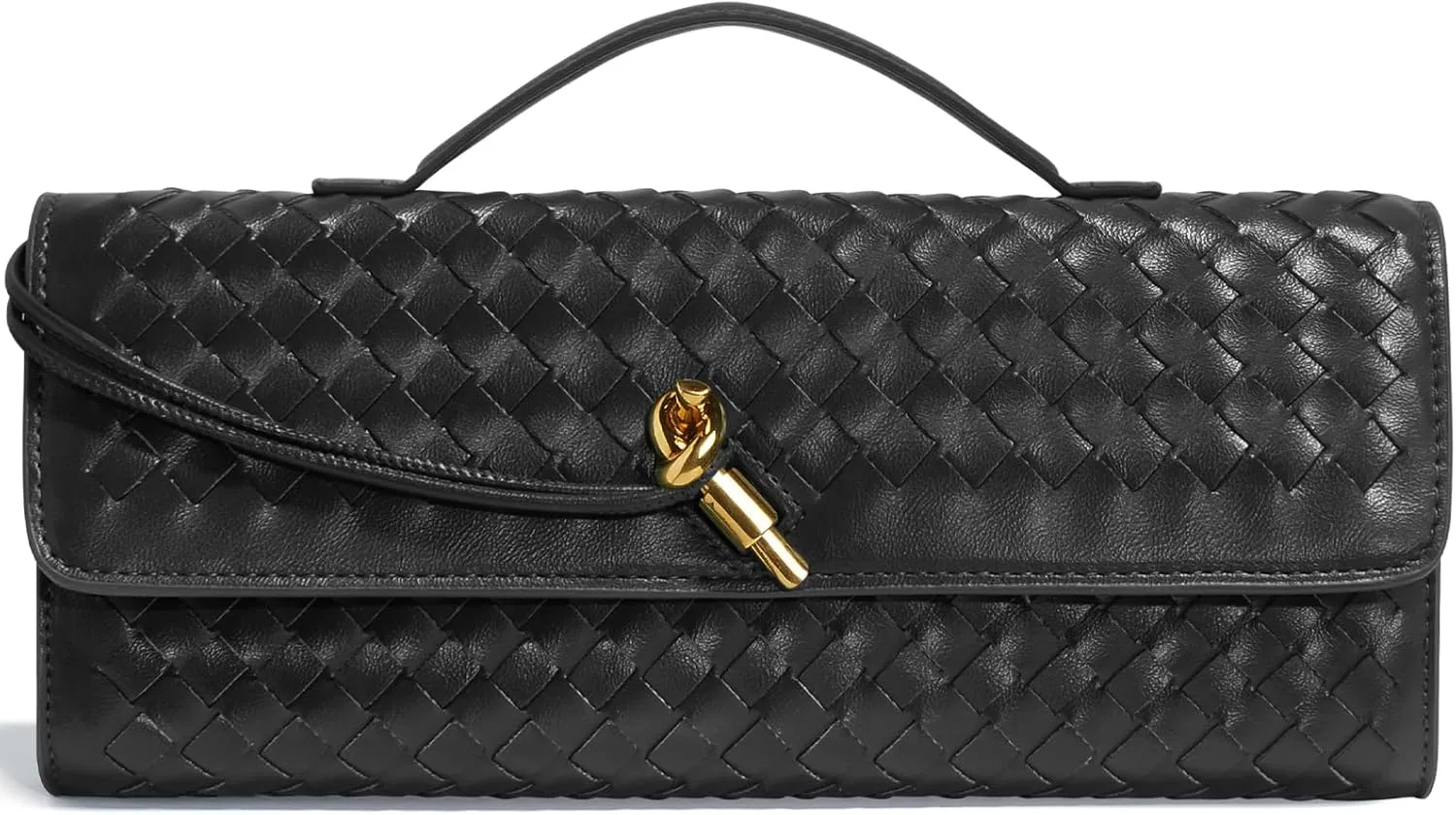 Woven Clutch Purses for Women, Leather Evening Bag Shoulder Handbag Formal Satchel Crossbody Purse Party Bag