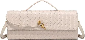 Woven Evening Clutch Purses Shoulder Handbag Crossbody Bags with Adjustable Shoulder Strap Trendy Handmade