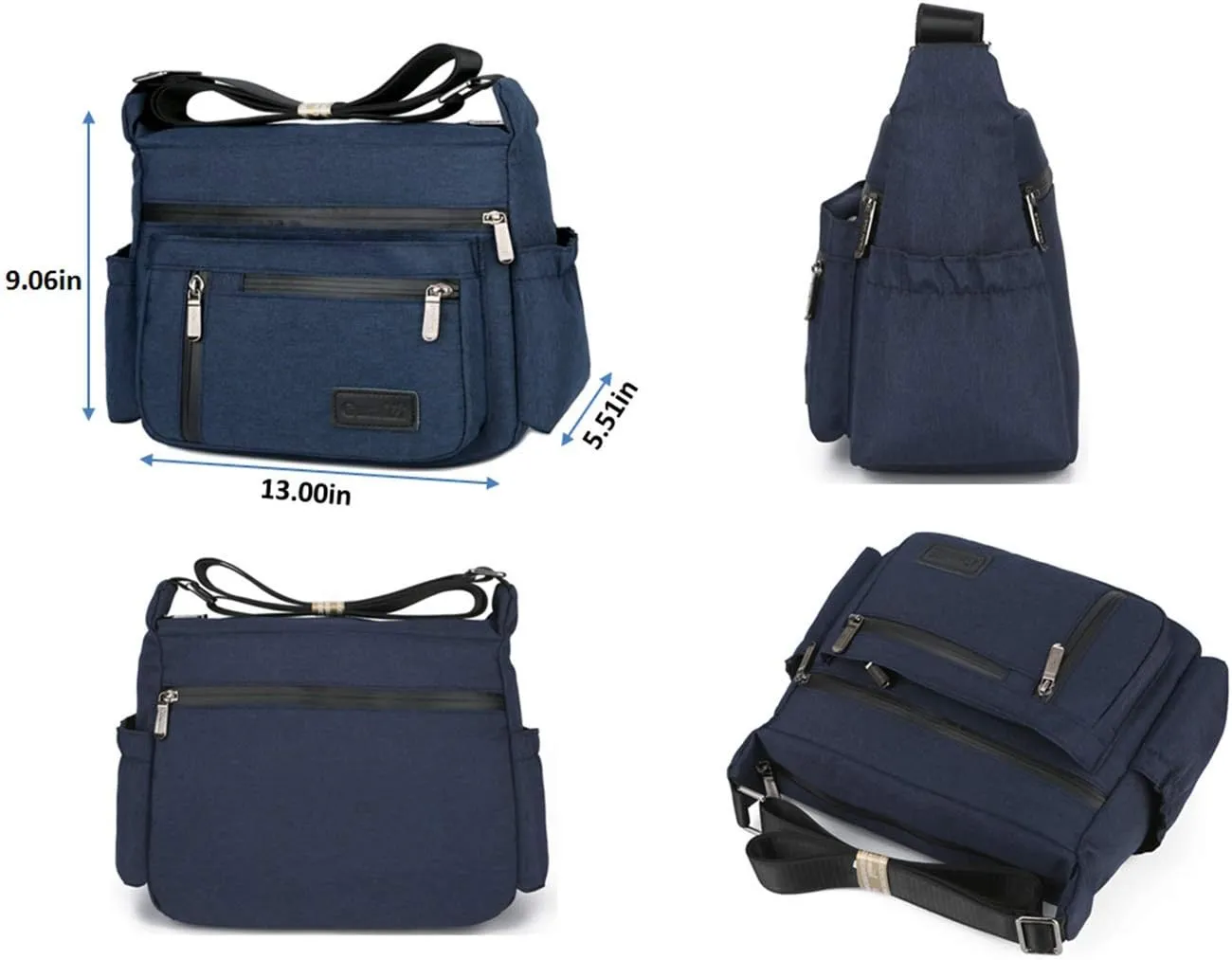 Wxnow Multi Pocket Shoulder Bag Crossbody Bag for Women Travel Purse Work Bag