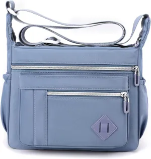 Wxnow Multi Pocket Shoulder Bag Crossbody Bag for Women Travel Purse Work Bag