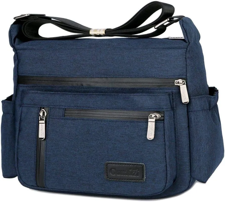 Wxnow Multi Pocket Shoulder Bag Crossbody Bag for Women Travel Purse Work Bag