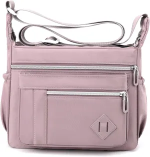 Wxnow Multi Pocket Shoulder Bag Crossbody Bag for Women Travel Purse Work Bag