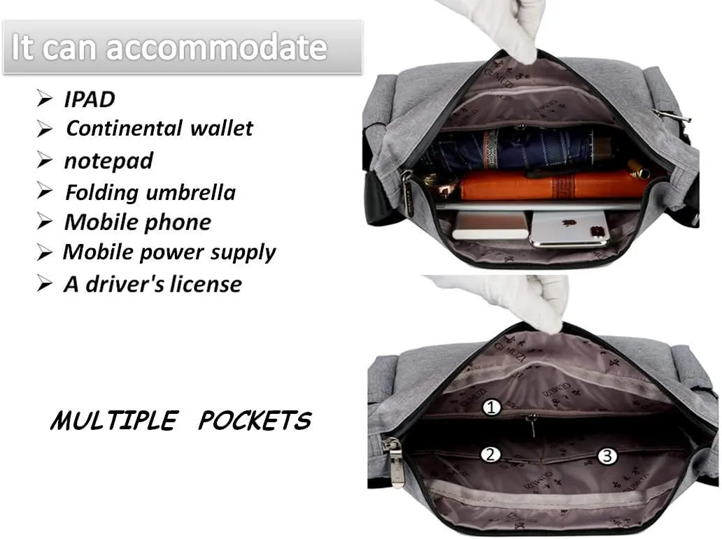 Wxnow Multi Pocket Shoulder Bag Crossbody Bag for Women Travel Purse Work Bag