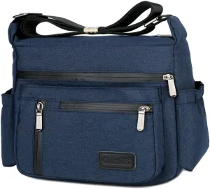 Wxnow Multi Pocket Shoulder Bag Crossbody Bag for Women Travel Purse Work Bag