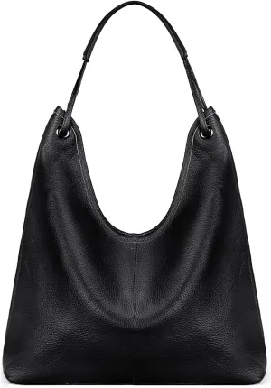 YALUXE Women’s Genuine Cowhide Leather Hobo Handbag Shoulder Bag Purse with Coin Pouch