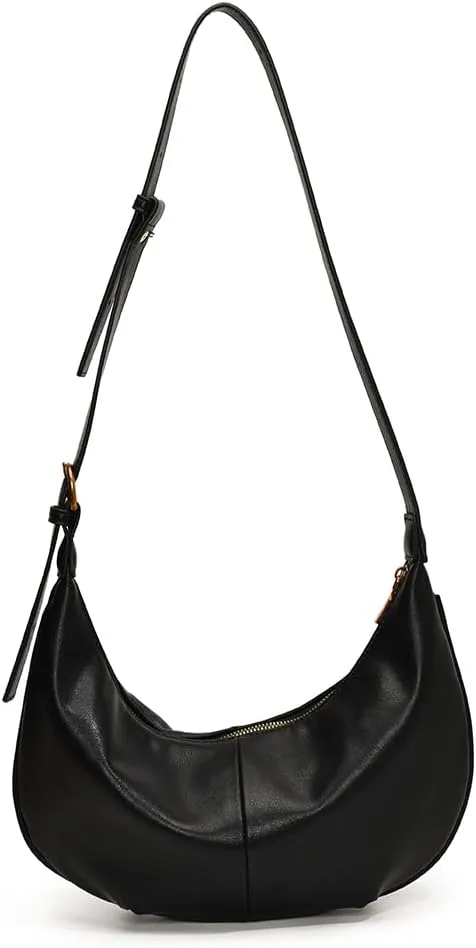 YFGBCX Leather Hobo Bags for Women Tote Bag with Zipper Womens Crescent Crossbody Bag