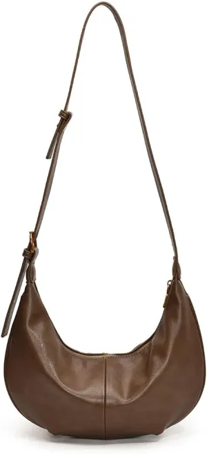 YFGBCX Leather Hobo Bags for Women Tote Bag with Zipper Womens Crescent Crossbody Bag