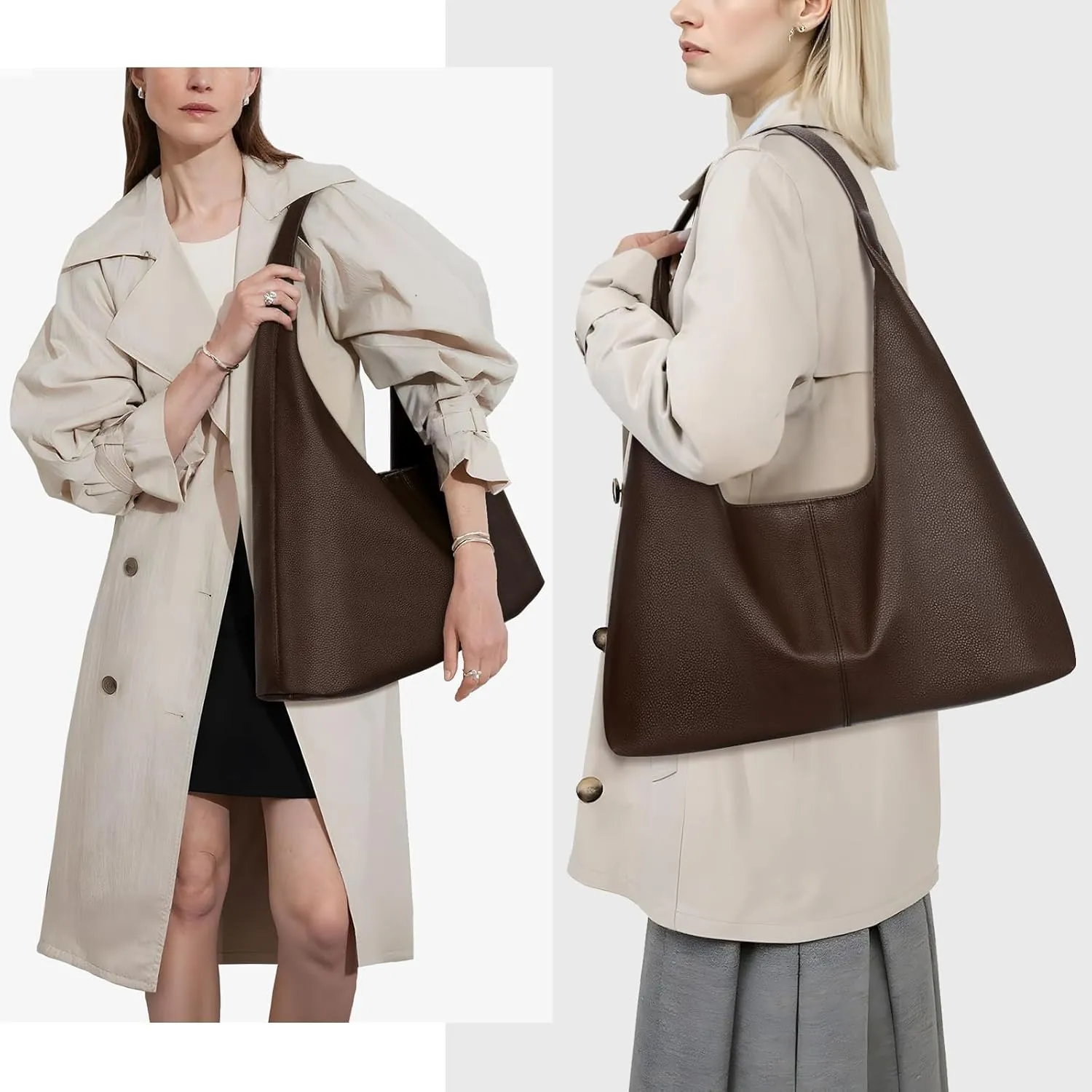 YFGBCX Slouchy Hobo Bag Vegan Leather Tote Bag for Women Burgundy Work Tote Bag College Hobo Handbag Red Shoulder Bag