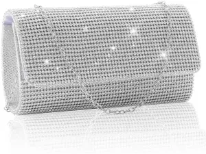 Yokawe Women's Bling Crystals Evening Clutch Bag Sparkly Rhinestone Purse Crossbody Bags Wedding Prom Party Handbags