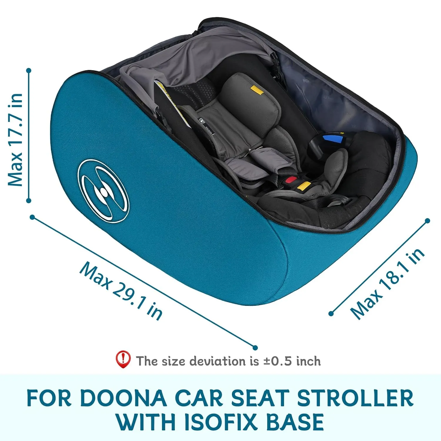 YOREPEK Padded Car Seat Travel Bag for Airplane, Compatible with Doona, Fit for Evenflo Shyft DualRide without Base, Infant Car Seat Bags with Lockable Zipper, Gate Check Stroller Bag for Baby Travel
