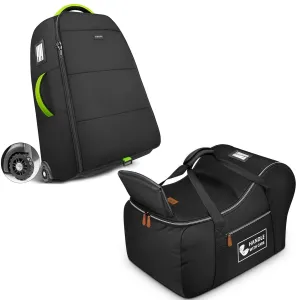 YOREPEK Padded Stroller Travel Bag with Wheels for Airplane Fit for Nuna Mixx Next, and Car Seat Travel Bag Fits Infant Carseat with Anti-Rebound Bar Base