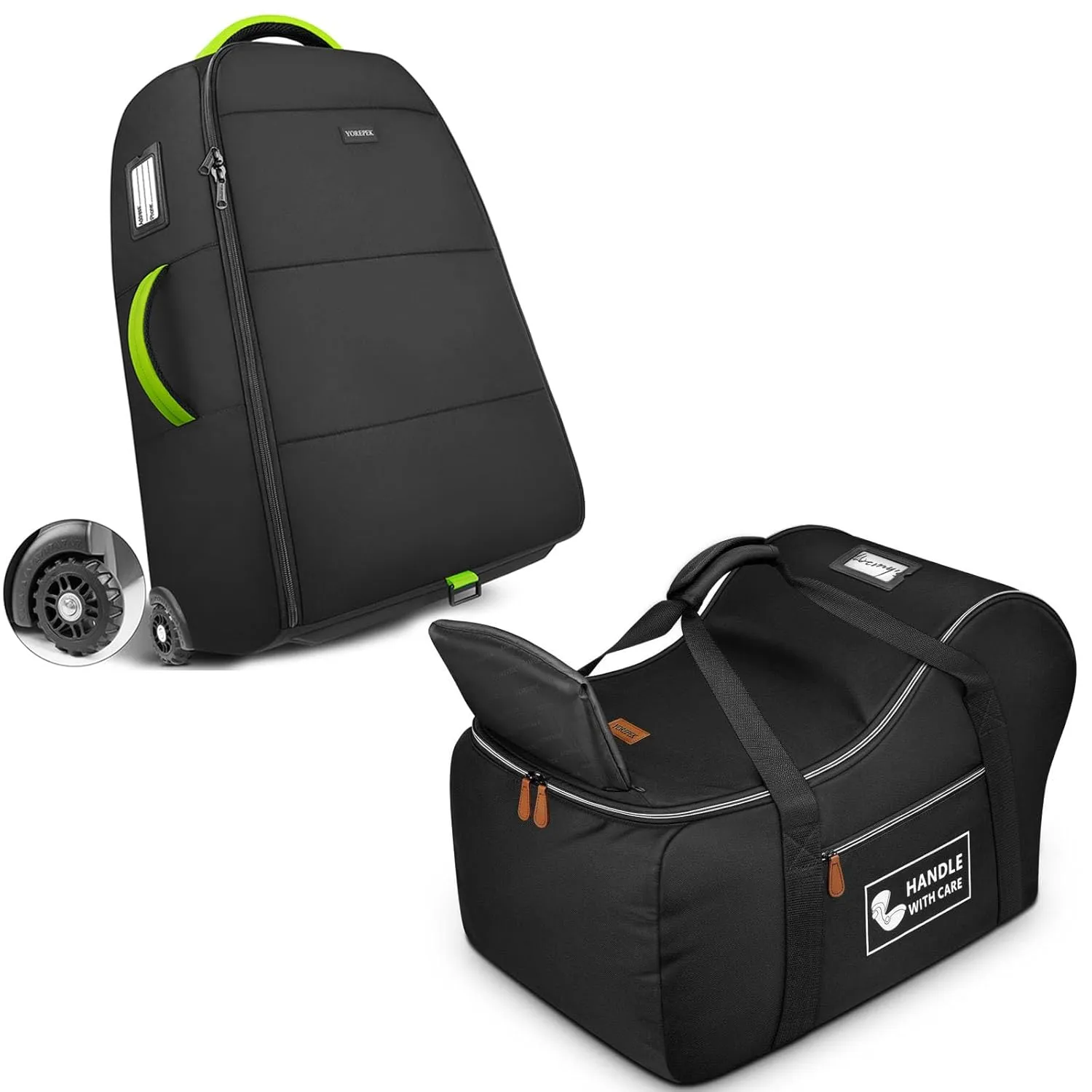 YOREPEK Padded Stroller Travel Bag with Wheels for Airplane Fit for Nuna Mixx Next, and Car Seat Travel Bag Fits Infant Carseat with Anti-Rebound Bar Base