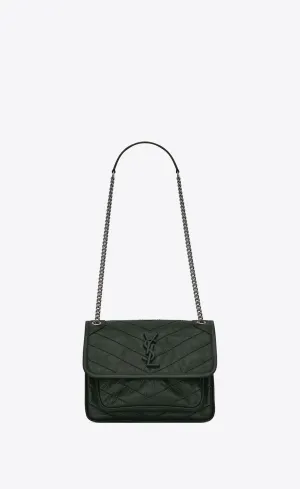 YSL NIKI BABY CHAIN BAG IN CRINKLED VINTAGE LEATHER