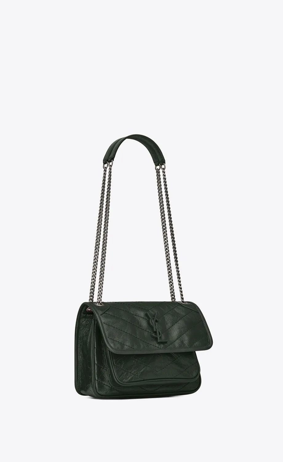 YSL NIKI BABY CHAIN BAG IN CRINKLED VINTAGE LEATHER