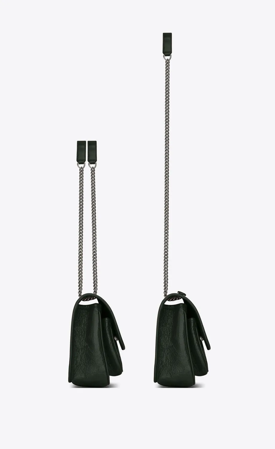 YSL NIKI BABY CHAIN BAG IN CRINKLED VINTAGE LEATHER