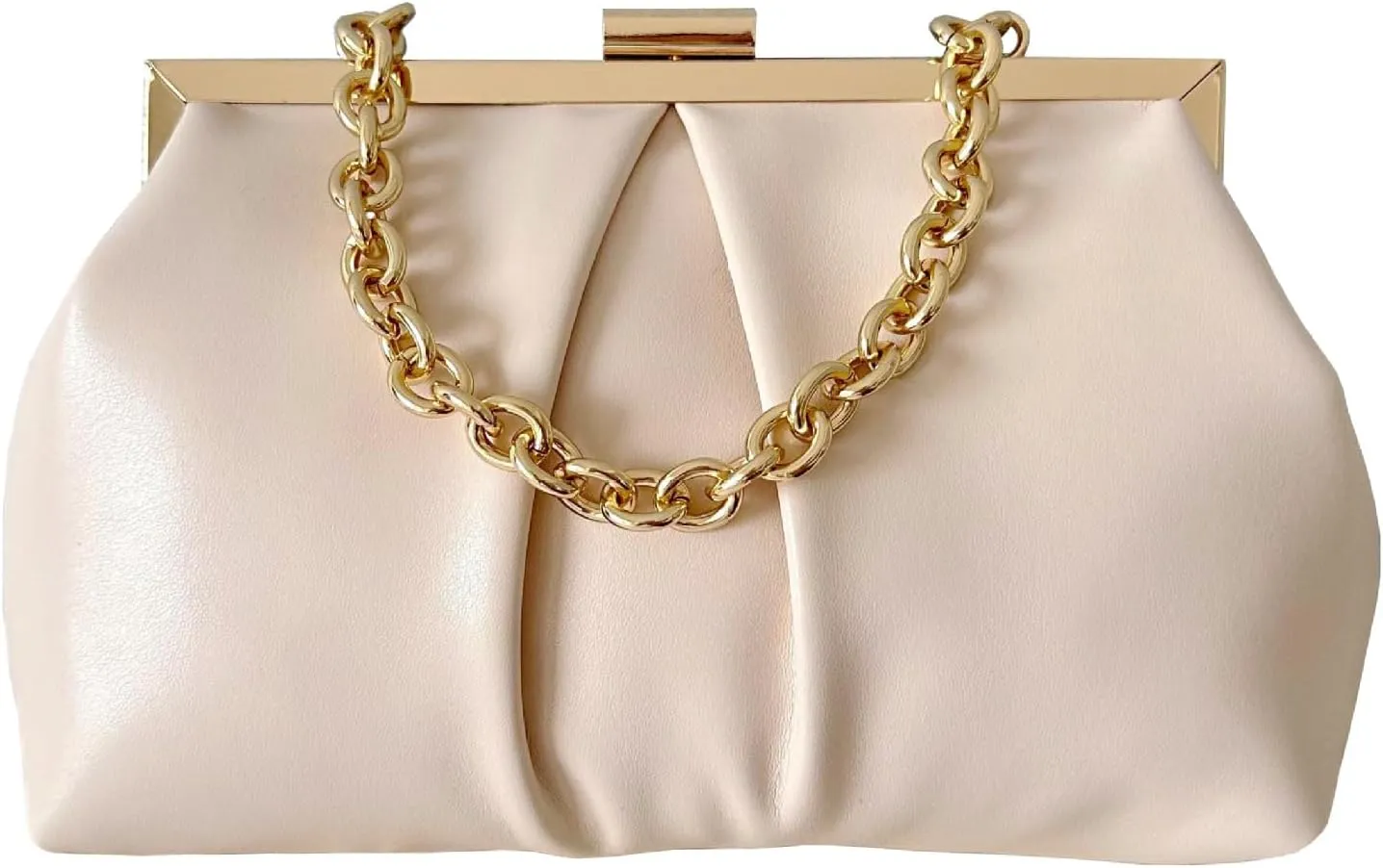 YYW Clutch Purses for Women PU Leather Evening Handbag for Formal Bridal Wedding Party Small Crossbody Bag with Chain