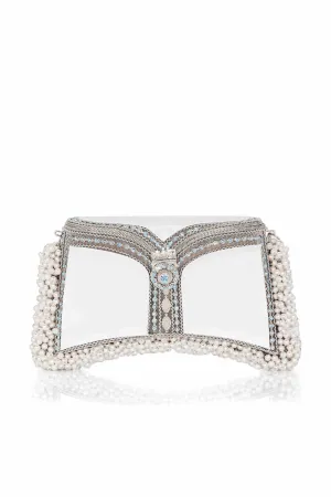 Zeenat Jewel Aquamarine Pearl Purse | Bridal | "Something Blue" Aquamarine & White