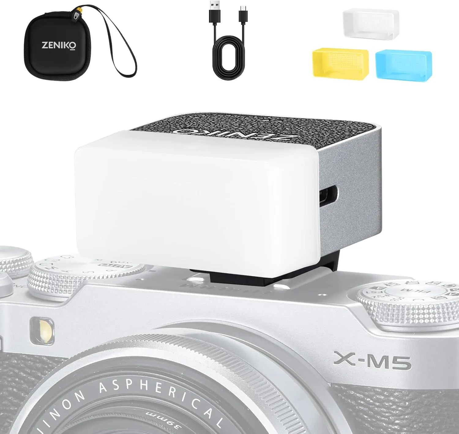 ZF08 Mini Camera Flash with Diffuser Speedlite On Camera, 440 Full-Power Flashes 2.5S Recycle Mini Manual Flash for Canon/Sony zv1/Sony zve10 /Ricoh gr3/Nikon/Fuji f1