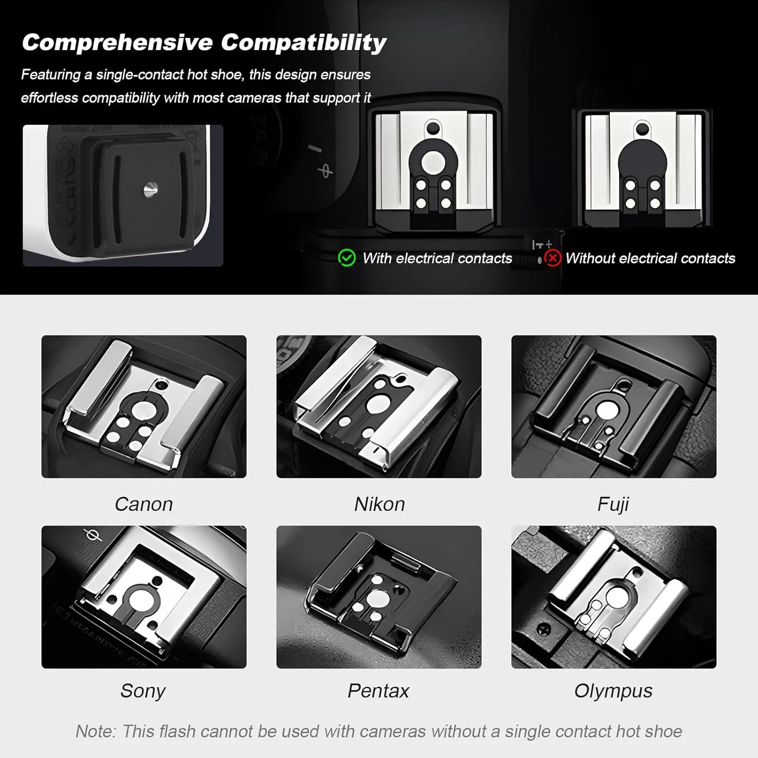 ZF08 Mini Camera Flash with Diffuser Speedlite On Camera, 440 Full-Power Flashes 2.5S Recycle Mini Manual Flash for Canon/Sony zv1/Sony zve10 /Ricoh gr3/Nikon/Fuji f1