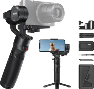 ZHIYUN Crane-M2 [Official] Gimbal Stabilizer for Camera，3-in-1 Light Weight Gimbal for Smartphone, Sports Action Camera, GoPro and Mirrorless Camera, with Smartphone Clamp, Tripod