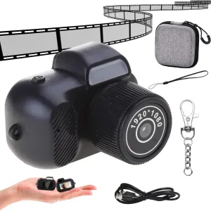 Zoomu Mini Camera Keychain, 1080p Mini Retro Digital Camera, Portable Cameras for Photo Video Travel Study Recording, 1080p HD Camcorder Video Cam with 8 Filters for Indoor/Outdoor (Black)